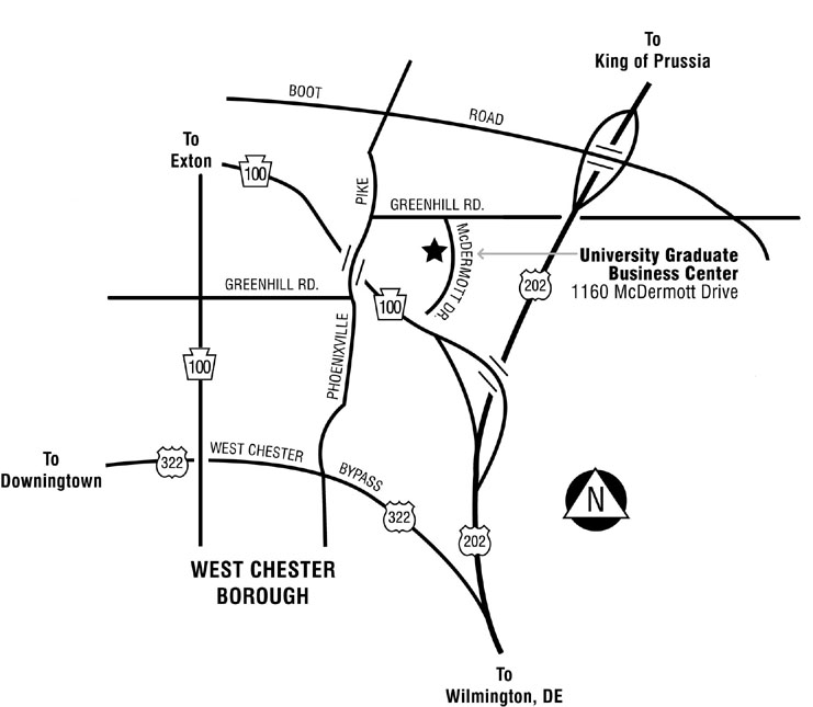 west chester university campus map