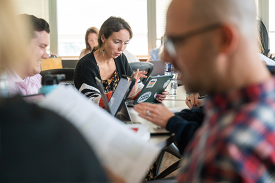 WCU Students studying in a classroom