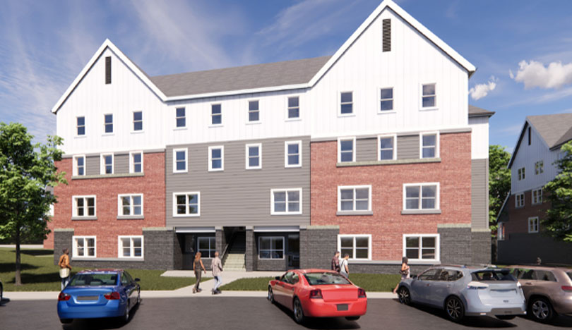 exterior shot of South Campus Apartments