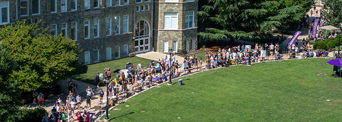 Aerial Photo of the Quad during the Student Involvement Fair