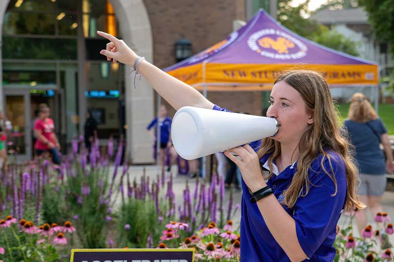 Students walking on campus