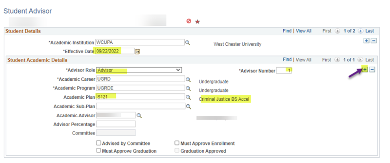 Adding a Second Advisor for a Student's Plan 5