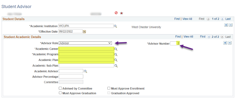 Adding a Second Advisor for a Student's Plan 6