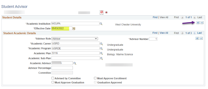 Updating a Student's Advisor 4