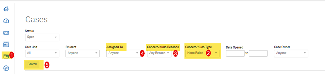 Responding to a handraise screnshot