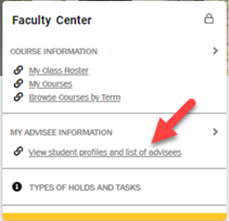 Scrrenshot of view student profiles button
