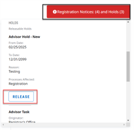 Screenshot higlighting release button