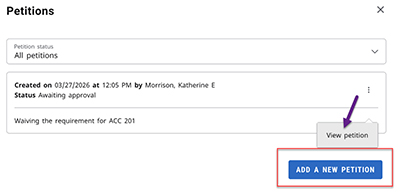 RamPortal Add a new petition