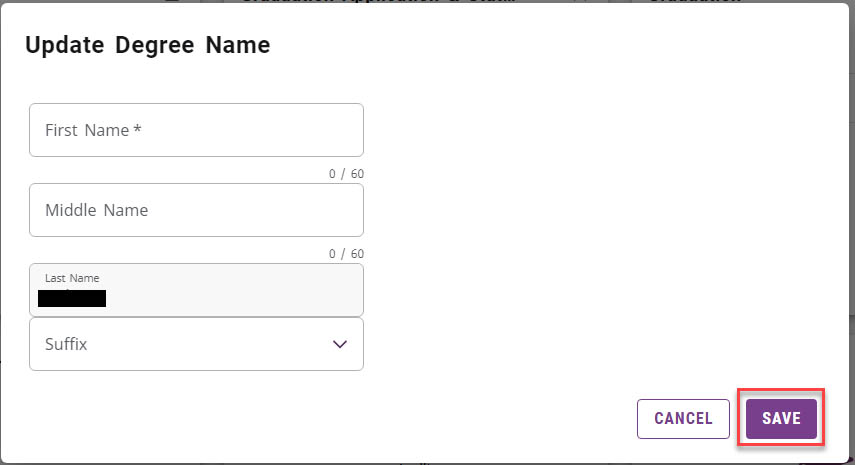Update degree name