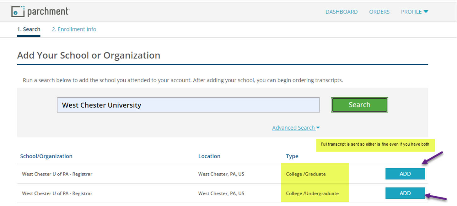 Add Your School screen