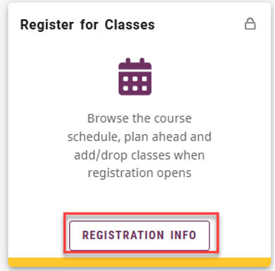 Fig. 3: Register for Classes Card on the RamPortal home page.