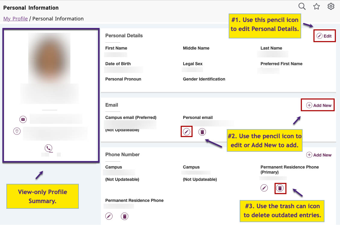 Fig. 2: Personal Information Page