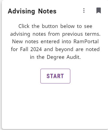 Advising Notes card