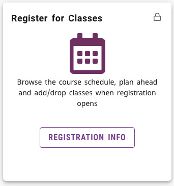 Register for classes card