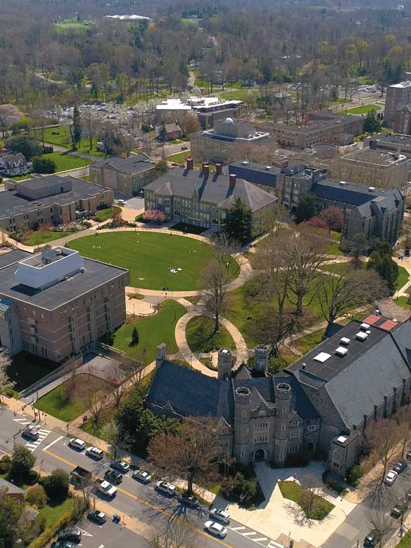 Drone shot of the Quad