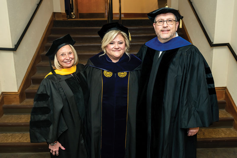 Dr. Bernotsky with Kathy Pape, PennWest Council of Trustees Chair, and Dr. Mario Majcen, Association of Pennsylvania State College & University Faculties, PennWest University California Chapter President