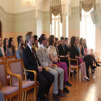 Group sitting in attendance