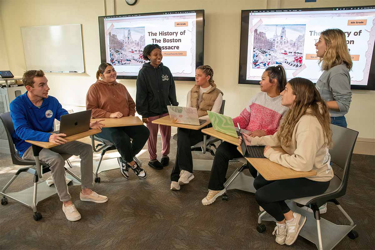 Group discussion happening in class