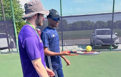 Adaptive PE students on field
