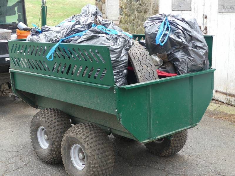 The trash and other discarded items that were collected by the Friars