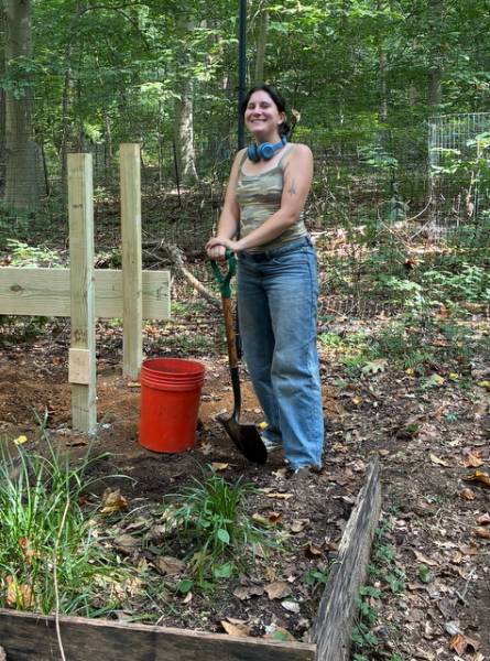 GNA Student Intern Mackenzie Rose in the GNA Native Plant Nursery