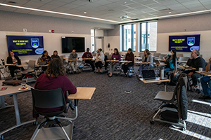 classroom circle of people talking