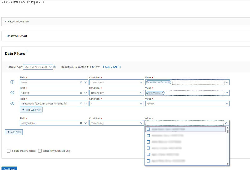 Creating a Student List of Accelerated Programs Using an Advisor's Name 2