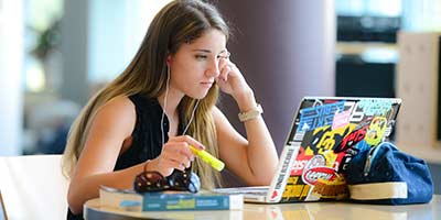 Student at laptop