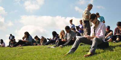 Students in field