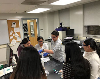 Students working in Chemistry lab at WCUPA