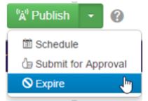 Expire from Publish menu