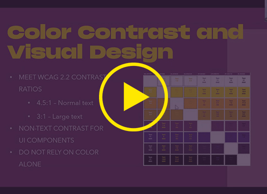 Color Contrast and Visual Design for ADA compliance